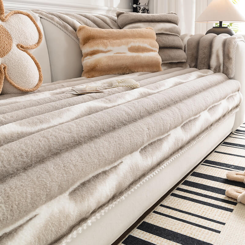 Trendy Beautiful Gradient Colour Stripe Plush Couc