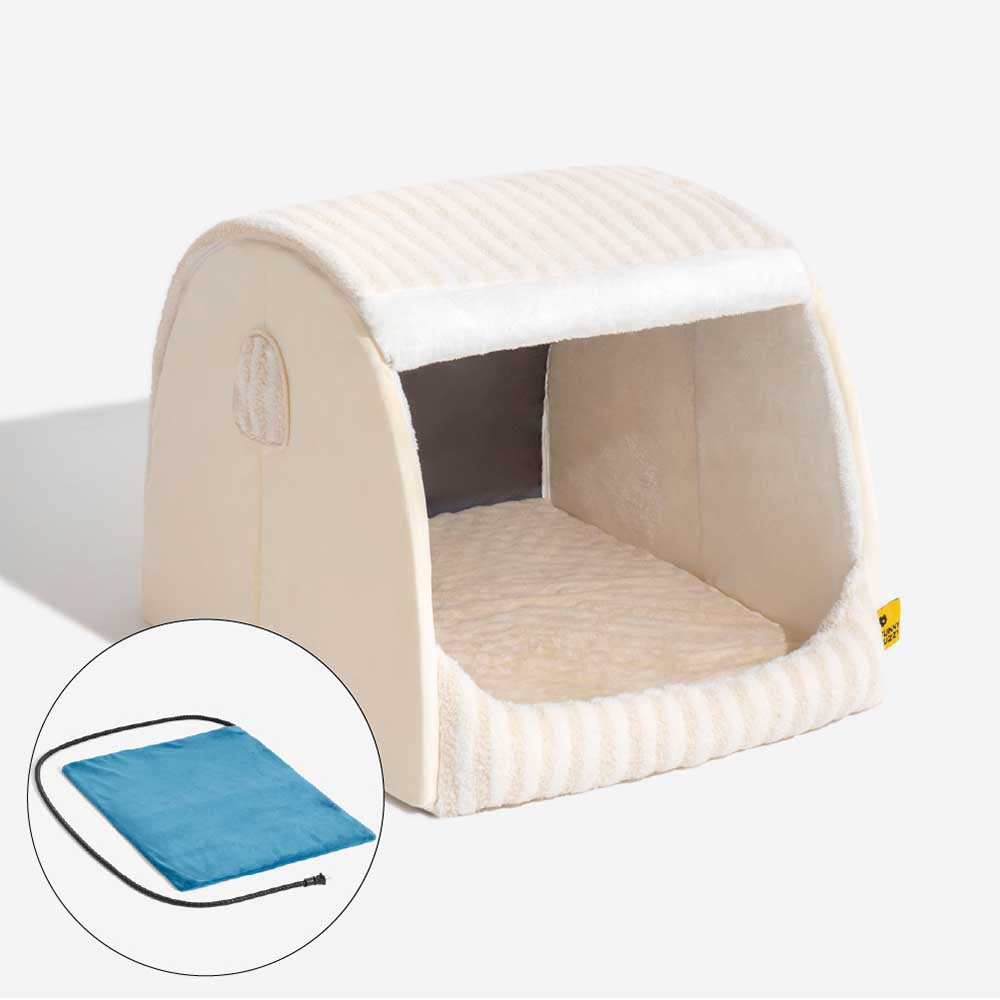Trendy Striped House Orthopedic Dog Bed - Cozy Hid