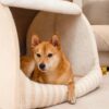 Trendy Striped House Orthopedic Dog Bed - Cozy Hid