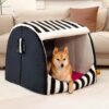 Trendy Striped House Orthopedic Dog Bed - Cozy Hid