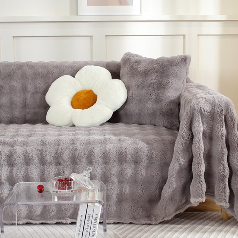 Ultra-Soft Faux Rabbit Fur Skin-Friendly Full Prot