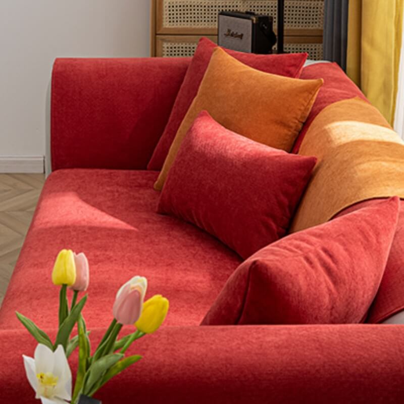 Vermilion Comfortable Chenille Sofa Protective Cou