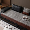Vintage Chenille Sofa Protector with Faux Leather 