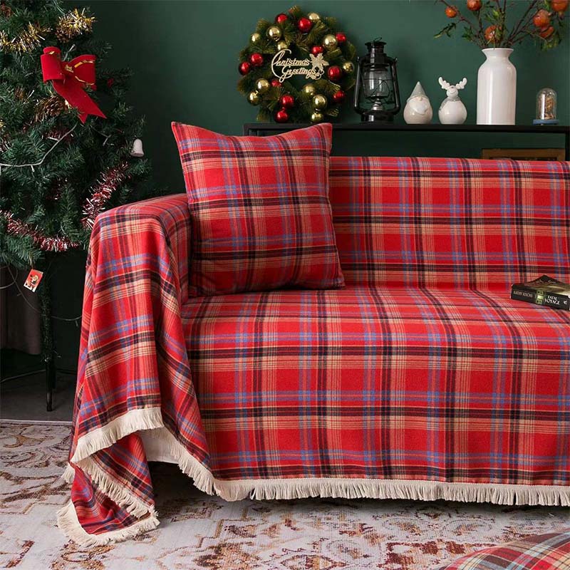 Vintage Christmas Style Plaid Blanket Full Wrap Co