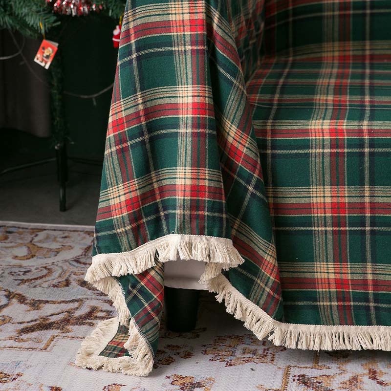 Vintage Christmas Style Plaid Blanket Full Wrap Co