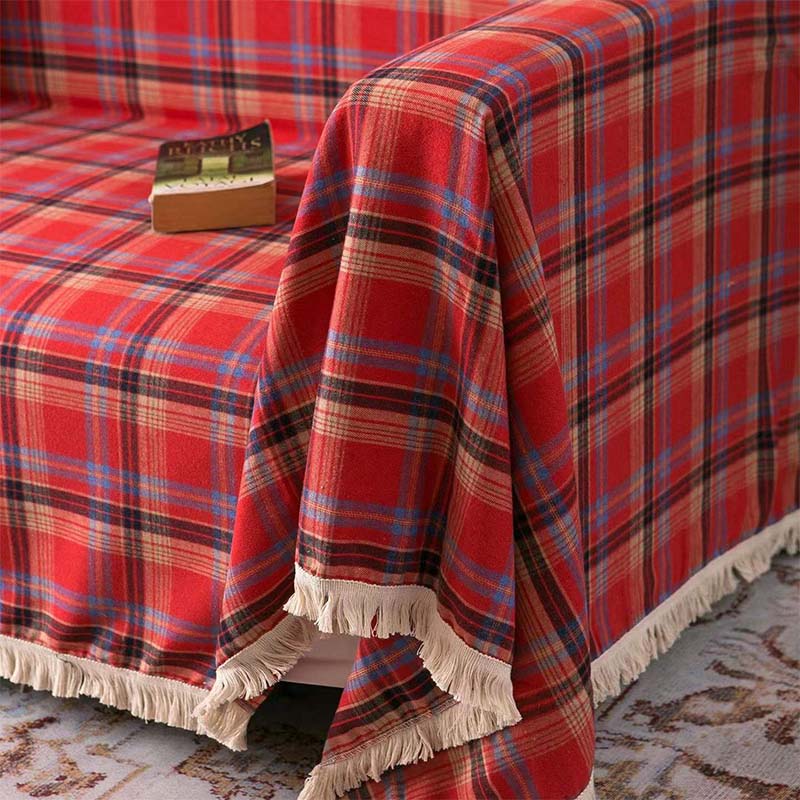 Vintage Christmas Style Plaid Blanket Full Wrap Co