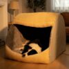 Warm Flannel Detachable Semi-Enclosed Large Dog Te