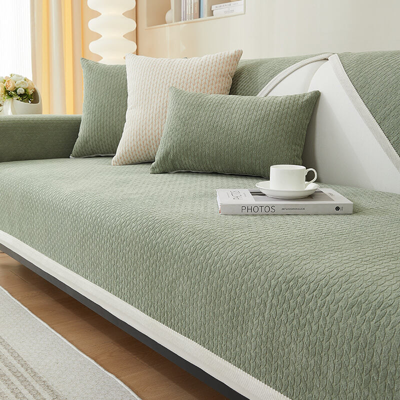 Wheat Ears Pattern Chenille Anti-Scratch Couch Cov