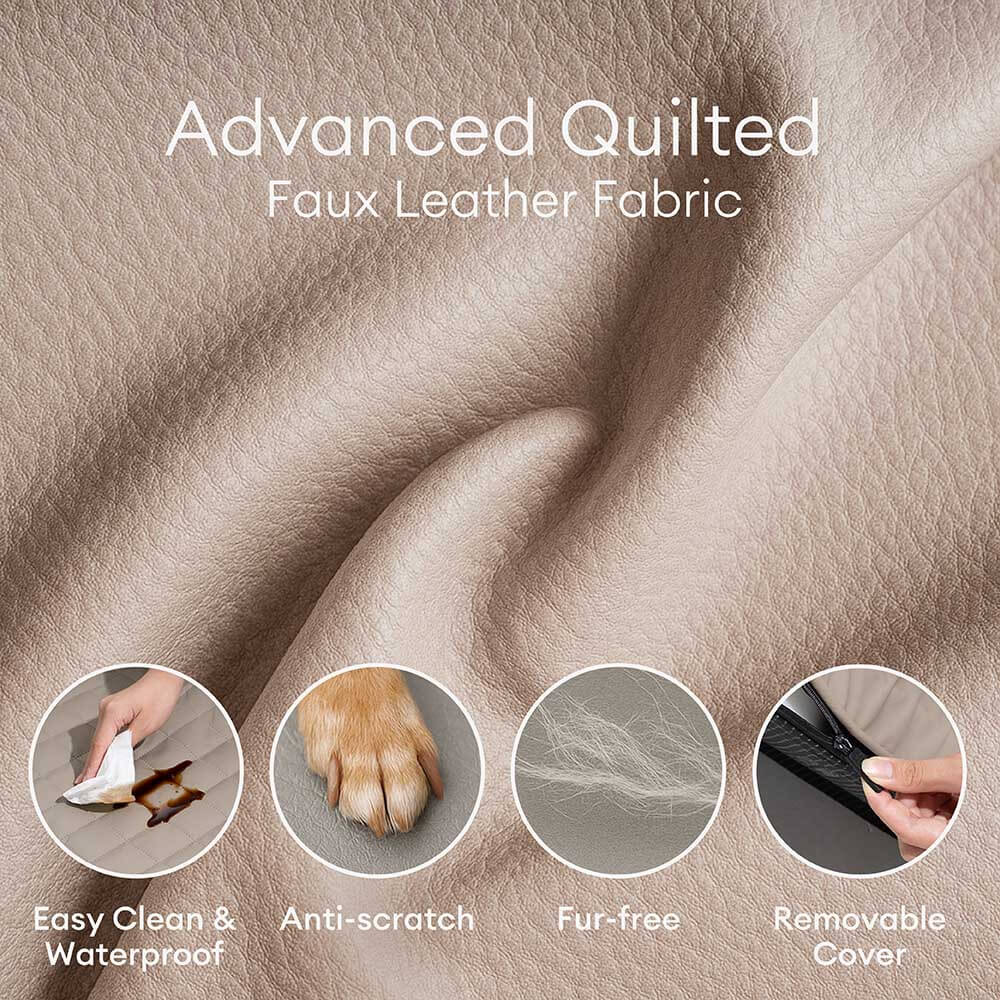 Luxe Faux Leather Foldable Orthopedic Large Dog Be
