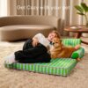 Stripe Waterproof Foldable Large Dog Sofa Bed - Su