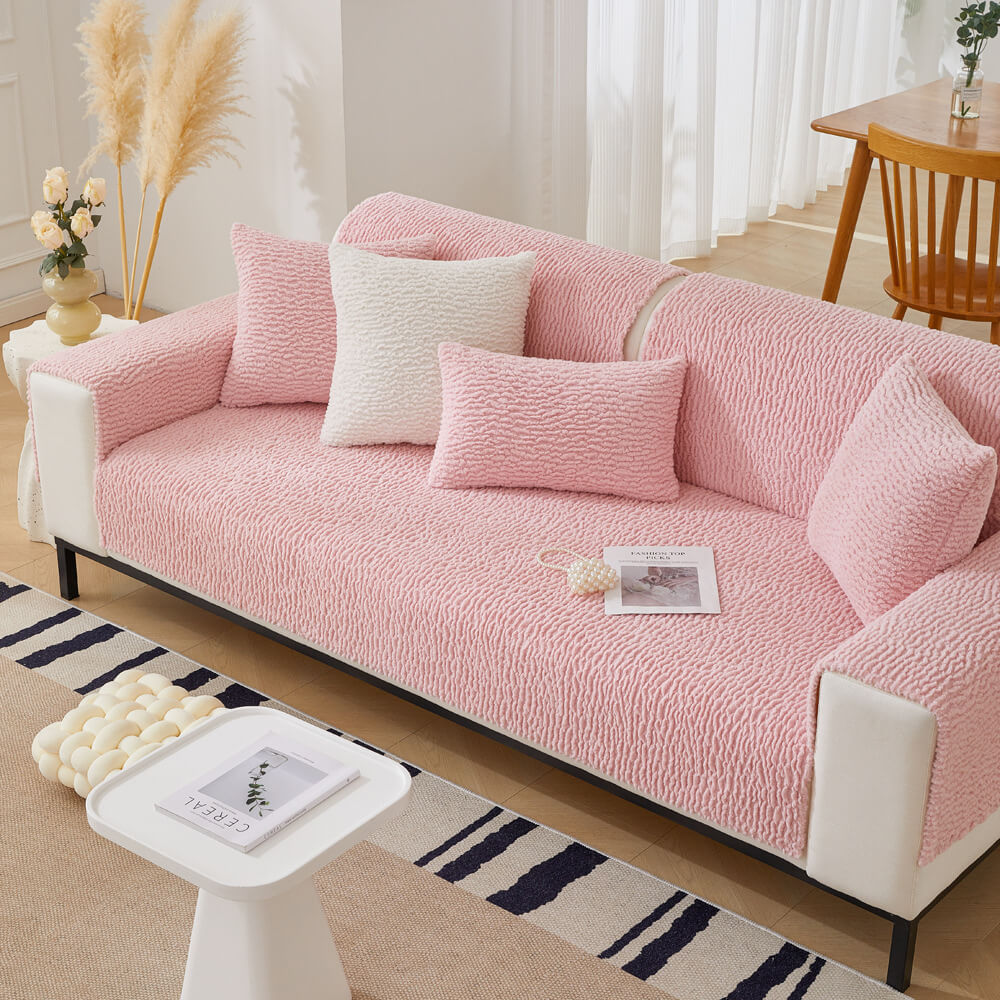 Cream Colour Berber Fleece Anti-Scratch Couch Cove
