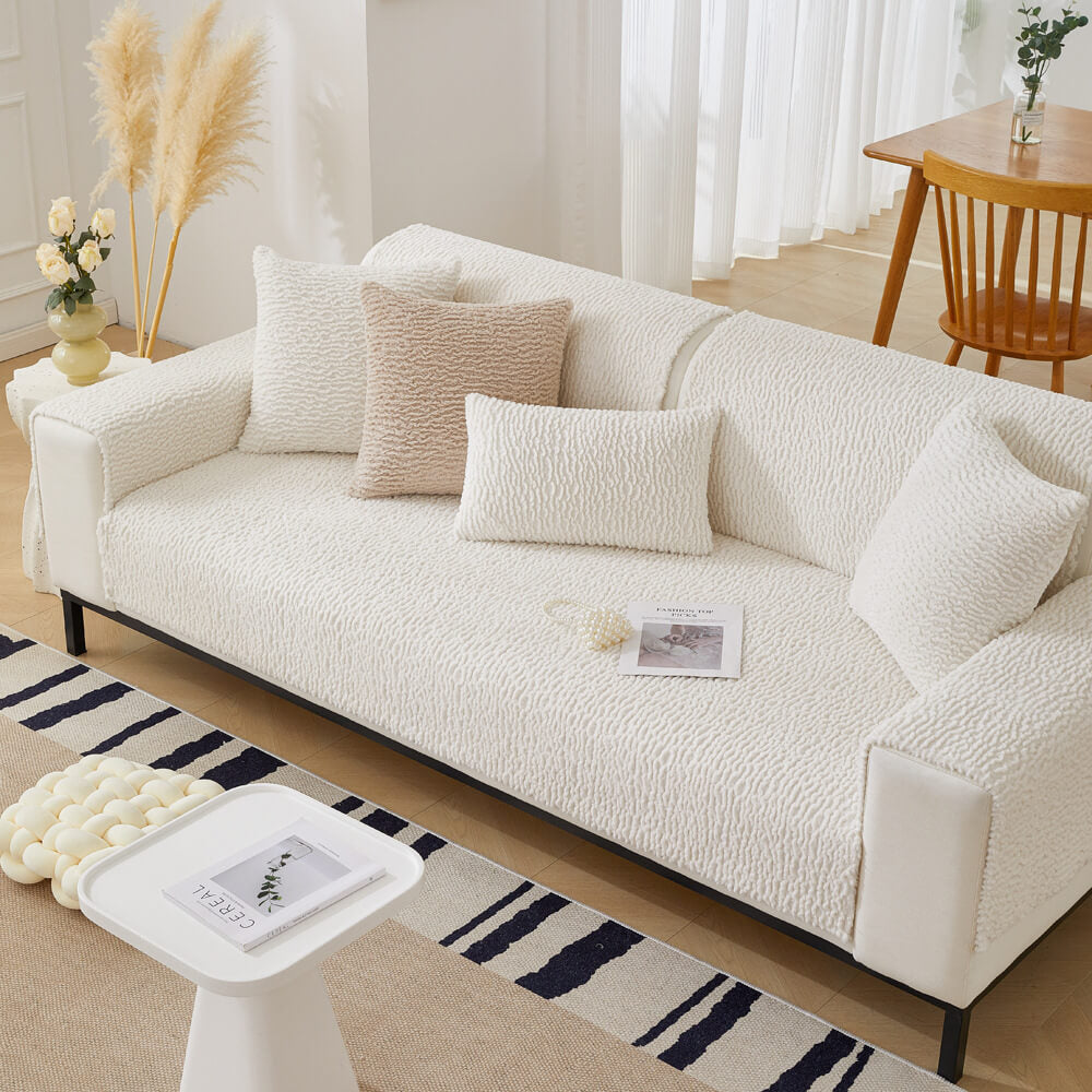 Cream Colour Berber Fleece Anti-Scratch Couch Cove