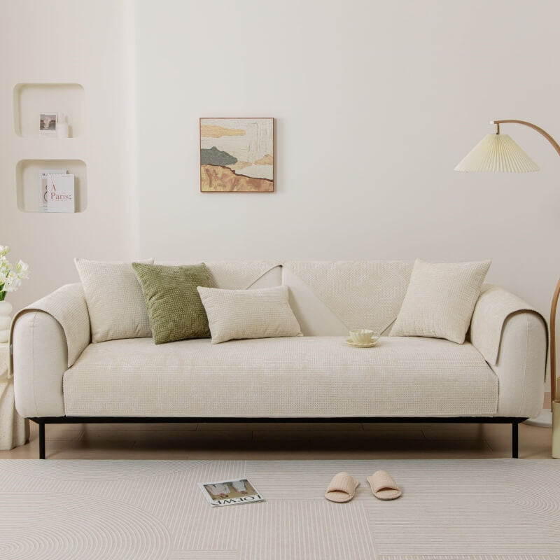 Delicate Waffle Chenille Fabric Furniture Protecto