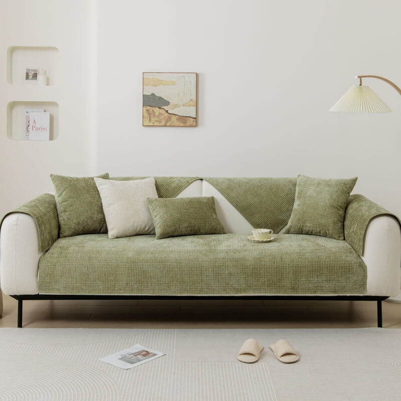 Delicate Waffle Chenille Fabric Furniture Protecto
