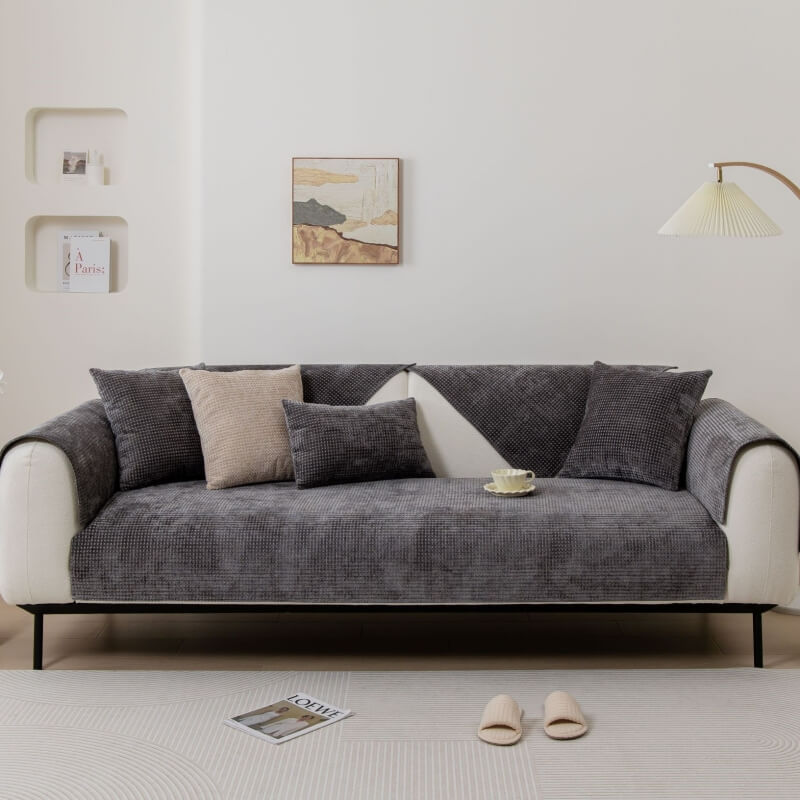 Delicate Waffle Chenille Fabric Furniture Protecto
