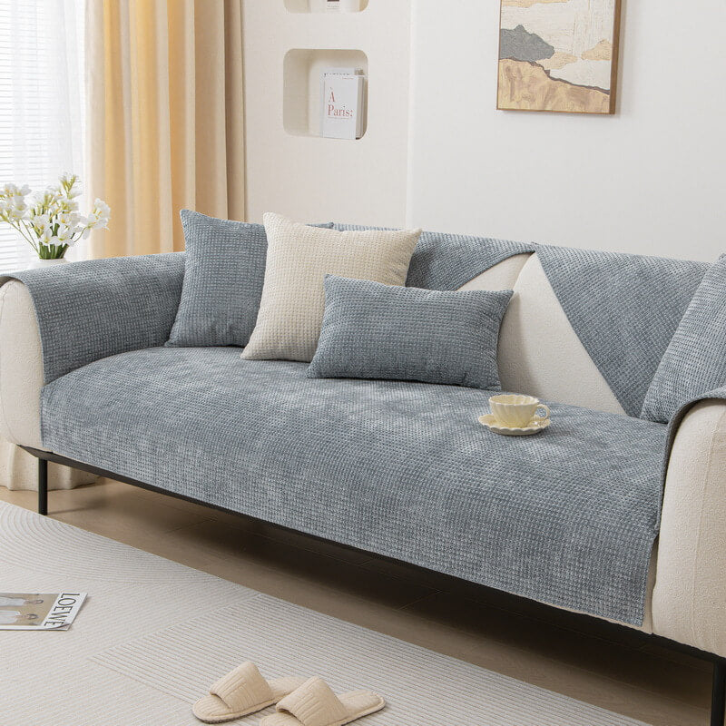 Delicate Waffle Chenille Fabric Furniture Protecto