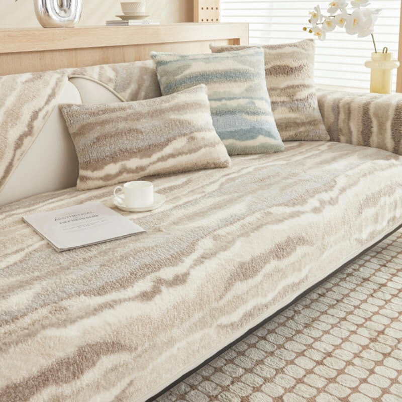 Plush Cream Comfort Furniture Protective Mat Couch
