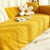 Solid Colour Fleece Furniture Protector Couch Cove