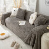 Solid Colour Fleece Furniture Protector Couch Cove
