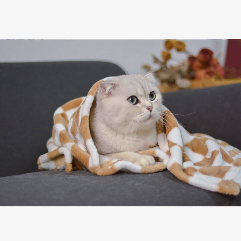 Stylish Chequered Flannel Pet Blanket Dog & Cat Bl