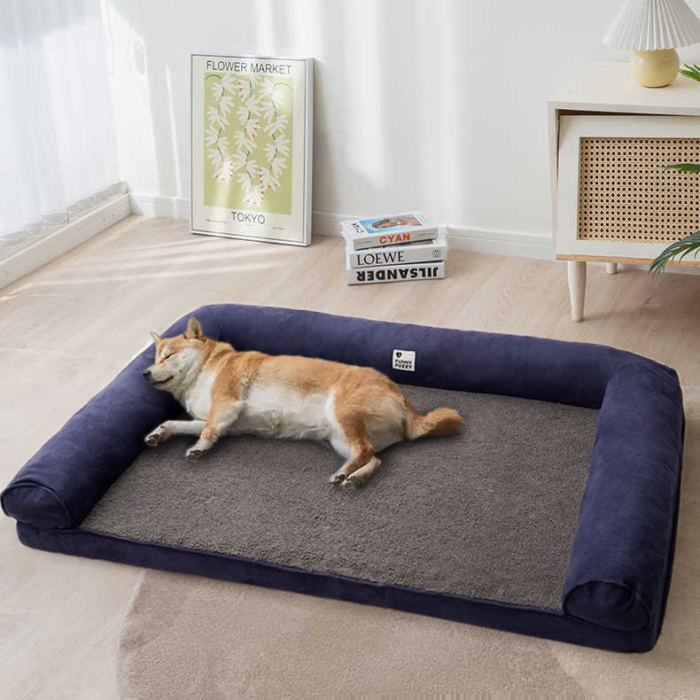 Faux Fleece & Suede Full Support Orthopedic Dog Be