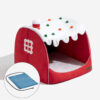Festive Snow House Orthopedic Dog Bed - Christmas