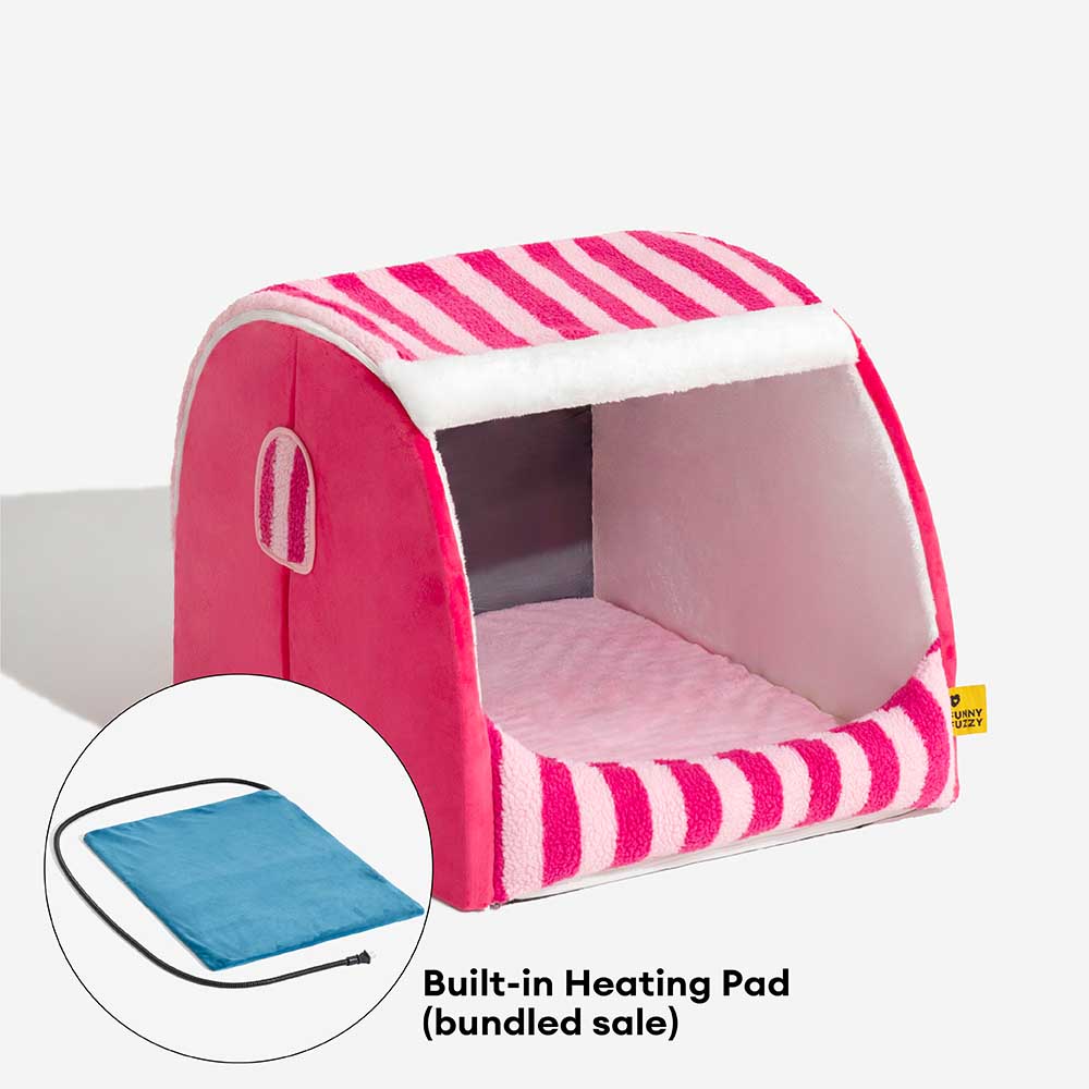Trendy Striped House Orthopedic Dog Bed - Cozy Hid
