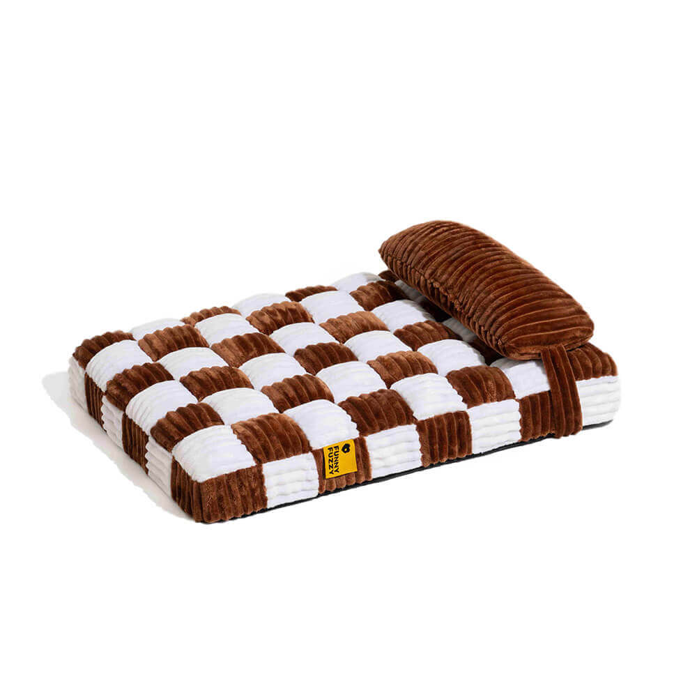 Handmade Plush Chessboard Orthopedic Support Dog B